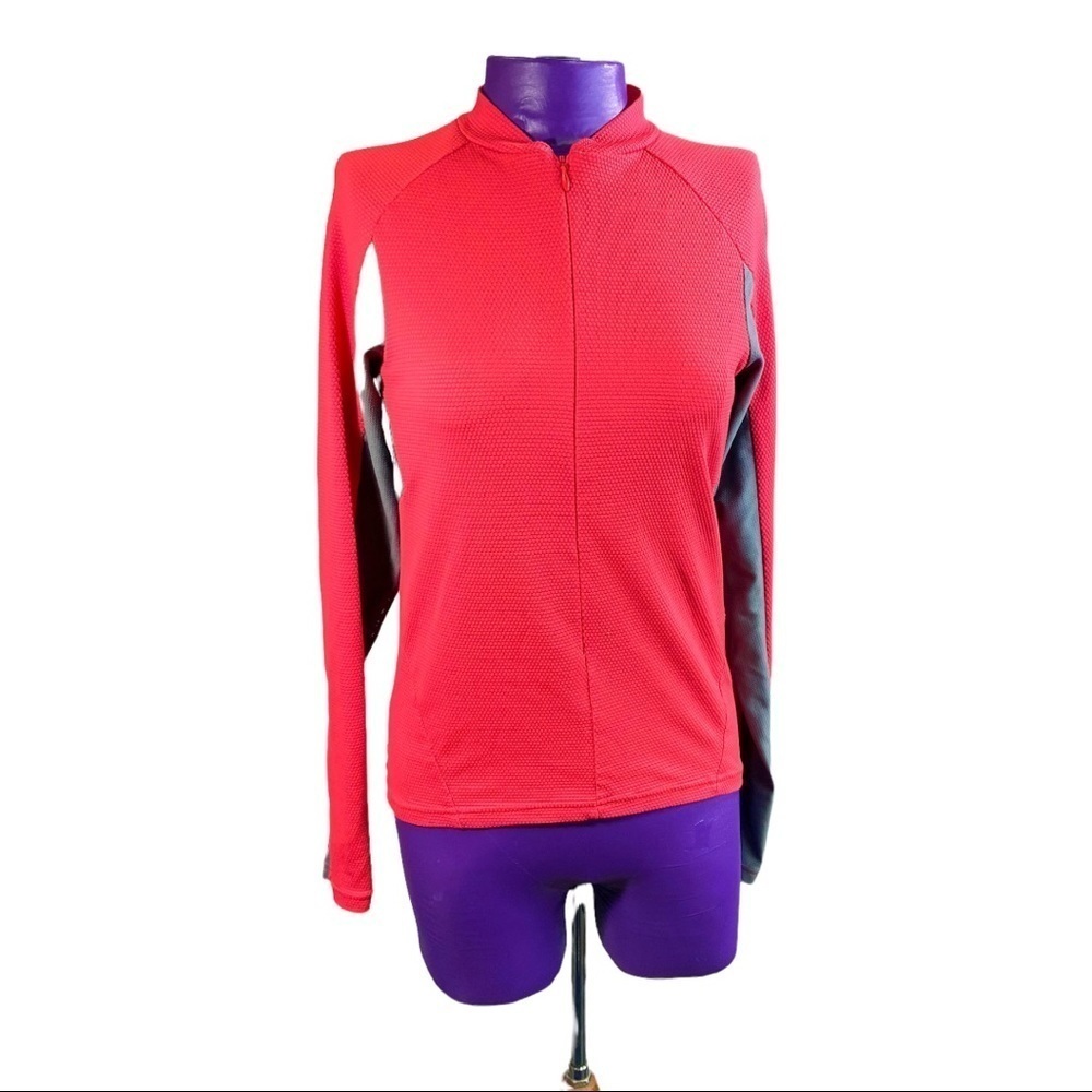 💖5 for $20 Nike Sphere Dry red grey full zip soft shell cycling jacket